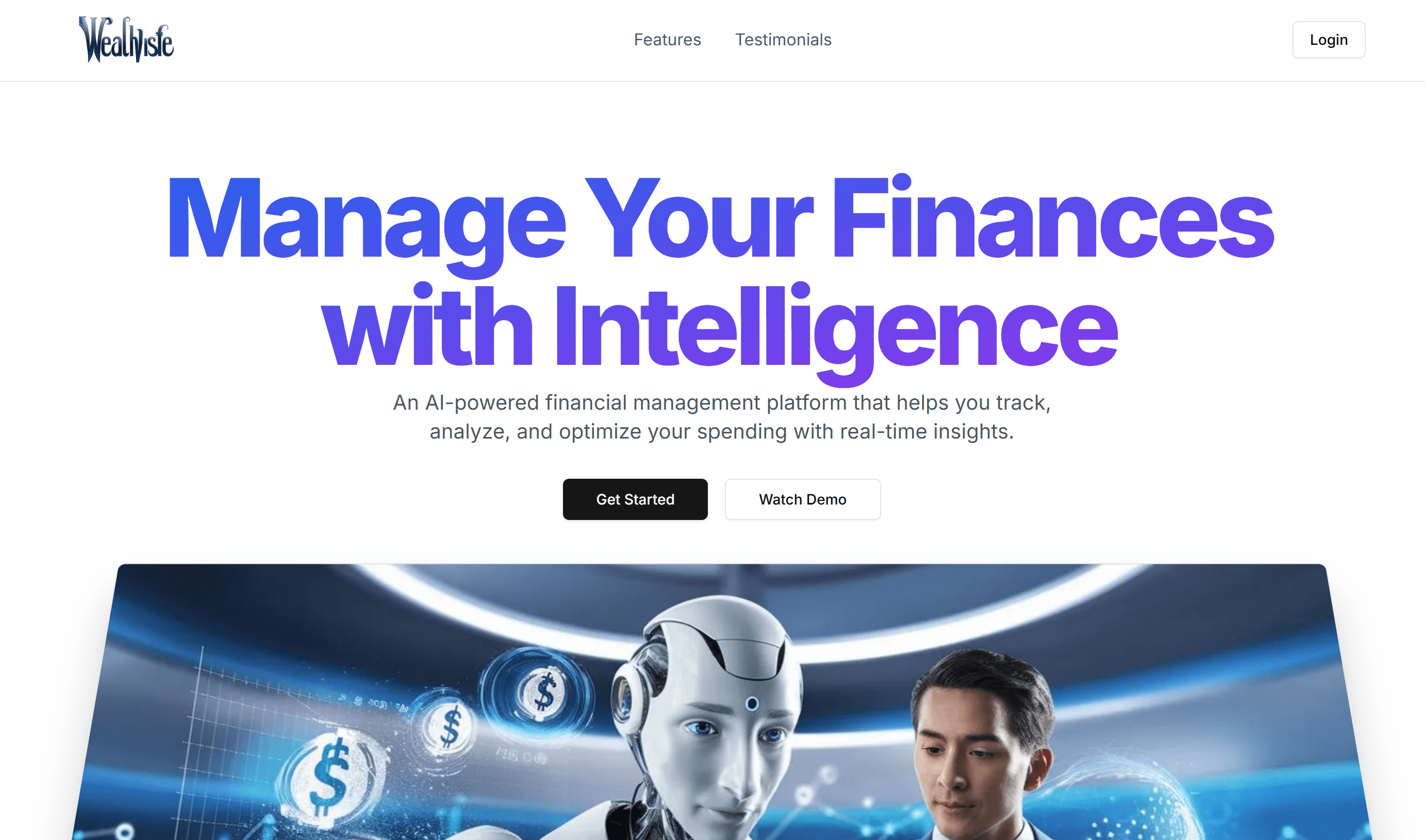 Screenshot of WealthWise-AI Finance Platform